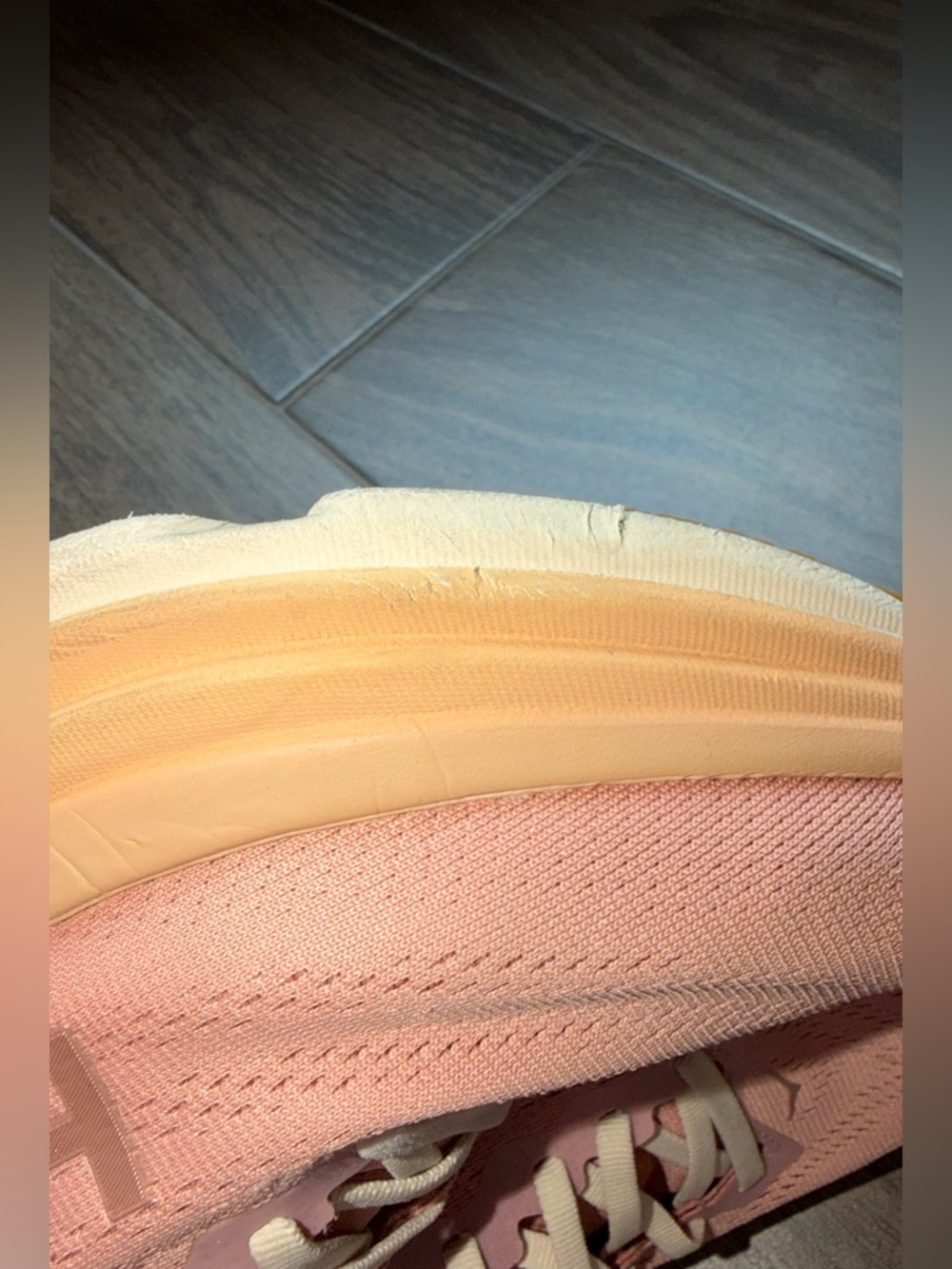 Hoka Women's Rose and Tan Cushioned Running Sneakers - Picture 7 of 10